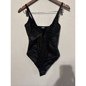 NWOT Popilush Women's Size Small Sleeveless One Piece Faux Leather Bodysuit
